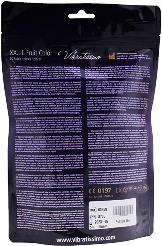 Презервативы в цветовых вариациях с разными вкусовыми ароматами Vibratissimo XX ... L Fruit Color ширина 55 мм 50 штук - 2