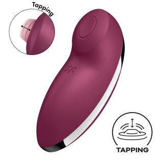 Вибратор Пульсатор для стимуляции клитора красного цвета Satisfyer Tap &amp;amp; Climax 2 