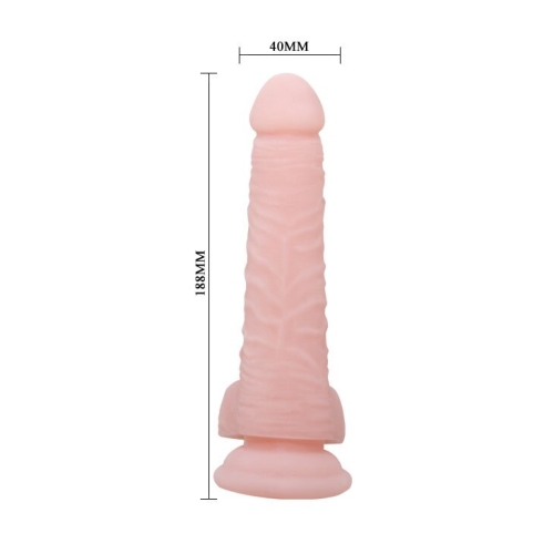 Фалоімітатор 14,5 / 4 см реалістичний на присоску з мошонкою SUPER Dildo 7.4 - 5