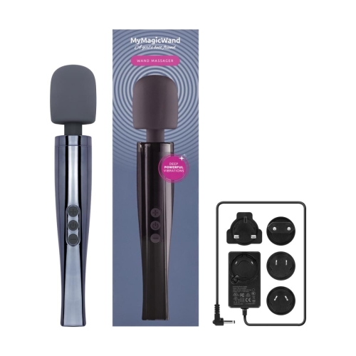 Масажер у вигляді мікрофона сірого кольору MyMagicWand - Wand Massger Dynamite Grey - 7