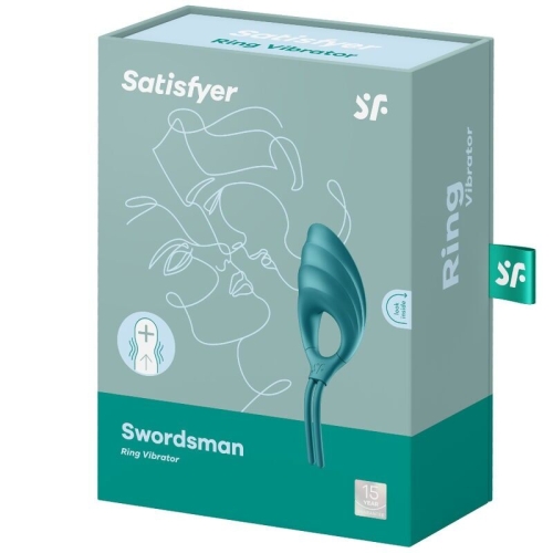 Эрекционное виброкольцо зеленого цвета Satisfyer Swordsman - 4