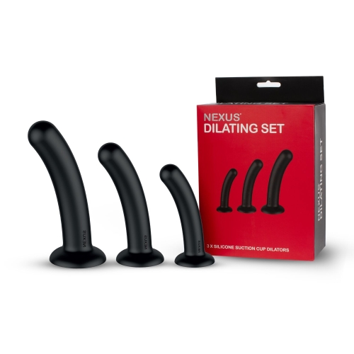Набор фаллоимитаторов черного цвета Nexus Dilating Set 3 штуки - 6
