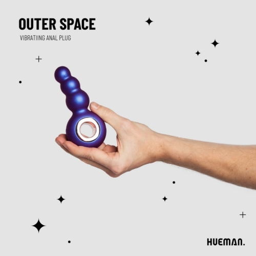 Анальний вібратор силікон фіолетового кольору Hueman Outer Space Vibrating Anal Plug - 2
