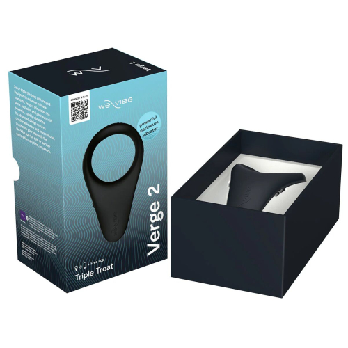 Смарт эрекционное виброкольцо на член черное WE-VIBE VERGE 2 - 12