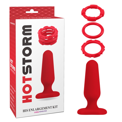 Силиконовый набор секс игрушек для двоих красный CHISA Hotstorm - His Enlargement Kit - 1