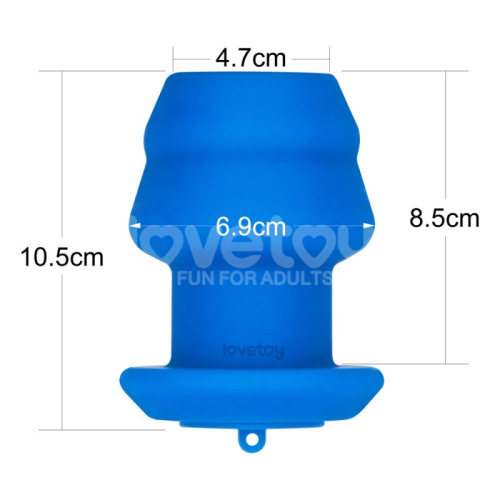 Порожня анальна пробка рельєфна синього кольору Lovetoy Bulge Peeper Silicone Anal Plug - 2