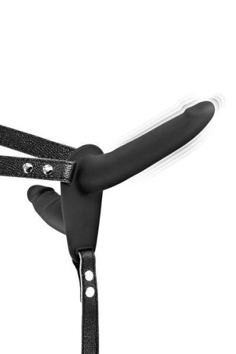 Двойной страпон с вибрацией Fetish Tentation Vibrating Strap-On - 1