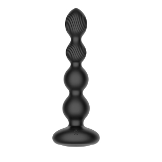 Анальный вибратор шарообразный черного цвета Nexus Tornado Probe Edition размер Large