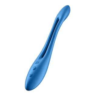 Вибратор для пениса и стимуляции клитора силиконовый Satisfyer Elastic Game Dark голубой