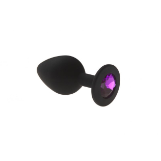 Анальная пробка c кристаллом Silicone Amethyst размер M