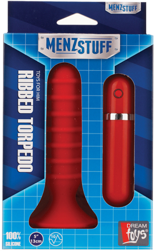 Анальний вібромасажер MENZSTUFF Ribbed Torpedo - 2