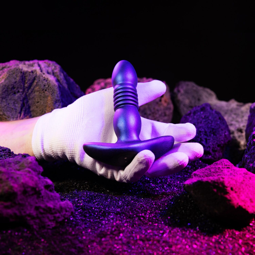 Анальна вібропробка з пульсацією фіолетова Hueman Supernova Thrusting Buttplug - 10