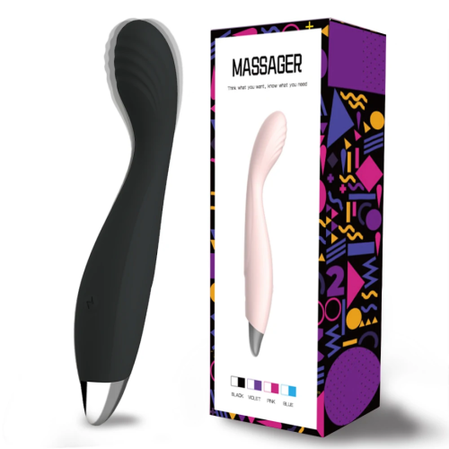 Вагінальний вібратор для точки G чорний Blue massager Flamingo - 1