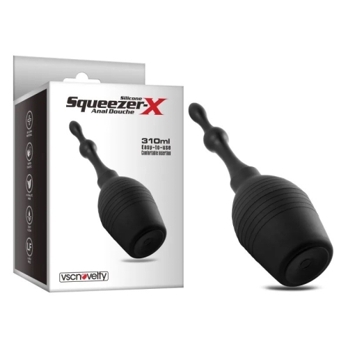 Анальный душ перед сексом Squeezer-X Silicone Anal Douche 310ml черный - 1