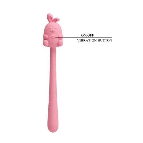 Мінівібратор на паличці гнучкий рожевий LYBAILE Pretty Love Cute Bunny - 9