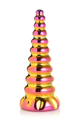 Фэнтезийный фаллоимитатор радужный стеклянный Creature Cocks Twilight Rainbow Dildo - 1