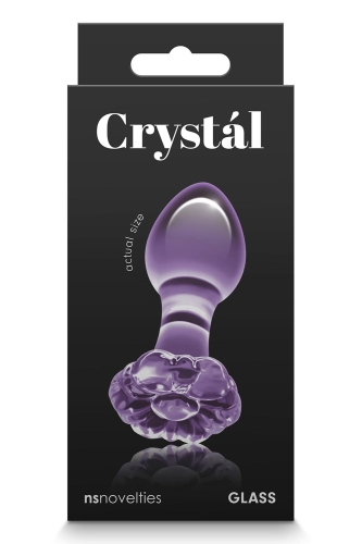 Анальний скляний затор фіолетового кольору NS Novelties Crystal Flower - 2