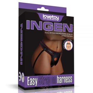 Трусики для страпона кожаные черные Lovetoy Easy Strap on Harness