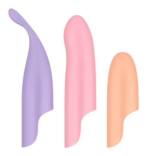 Набор вибратора со сменными насадками разных цветов Satisfyer Playful Four 4 сменные насадки - 5