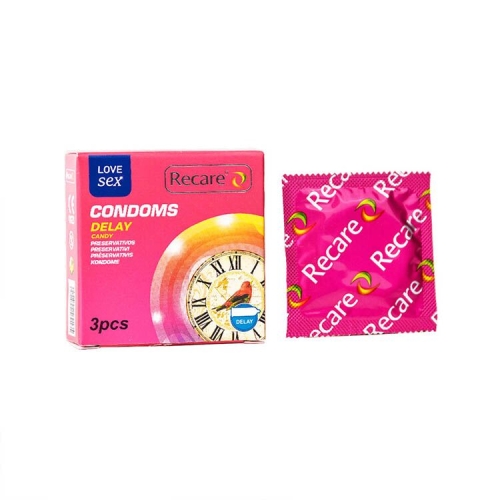 Презервативы пролонгирующий эффект конфетный аромат Recare Delay Candy Condoms 3 штуки - 2