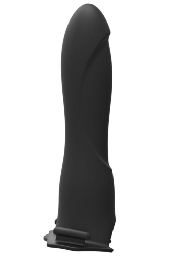 Страпон унисекс с вибрацией Doc Johnson Body Extensions полая насадка чёрный - 2