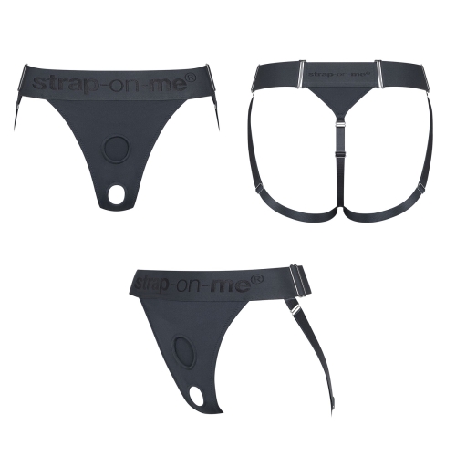 Трусики для страпону сірого кольору Strap On Me HARNAIS LINGERIE UNIQUE розмір One Size - 2
