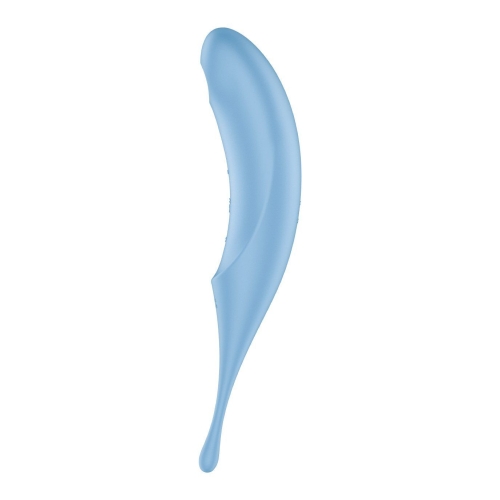 Двухсторонний вибратор с вакуумной стимуляцией клитора синего цвета Satisfyer Twirling Pro - 2