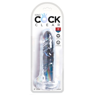 Фаллоимитатор реалистичный на присоске гелевый прозрачного цвета Pipedream King Cock