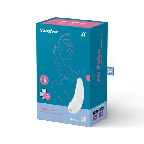 Вакуумный клиторальный стимулятор смарт Satisfyer Curvy 2+ White - 7