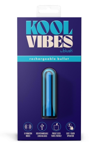 Вибропуля для клитора голубая Blush Kool Vibes Mini - 5