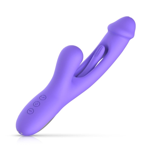 Вібратор кролик для точки G та клітора фіолетовий Good Vibes Only Tess Rabbit Vibrator with G-Spot - 1