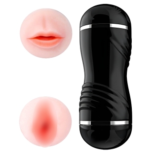 Мастурбатор з двома входами Ротик та Вагіна тілесного кольору OYO - Double Pump BLACK YQM-205 BLACK