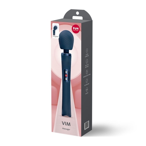 Массажер в виде микрофона супермощный и легкий синий Fun Factory VIM Vibrating Wand до 6 часов работы - 7