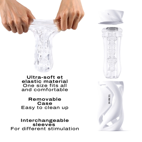 Мастурбатор в колбе для мужчин прозрачного цвета Dorcel Deep Blow White - 4
