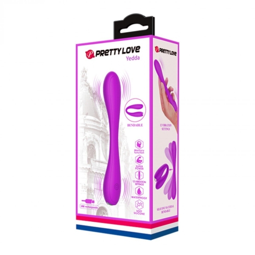 Гибкий вагинальный вибратор из силикона фиолетовый Pretty Love Yedda - 6