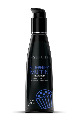 Оральний лубрикант на водній основі зі смаком чорничного мафіну Wicked Sensual Care Аqua 120 мл - 1