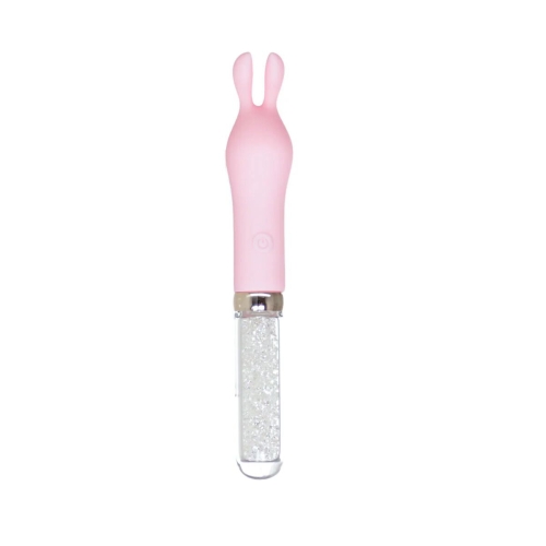 Вибратор с ушками для клитора розового с серебристым цвета BMS Factory Petites Lil’ Cottontail Vibrator - 2