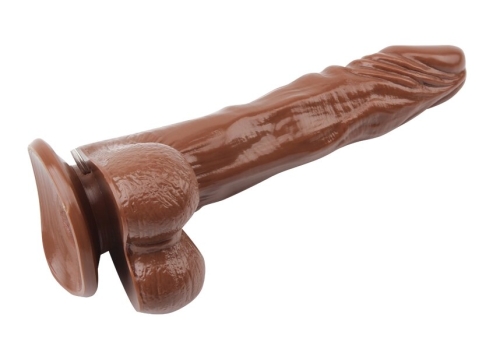 Реалістичний вібратор на присоску коричневий GHISA JAMES DEEN 8.5 Vibrating Dildo - 7