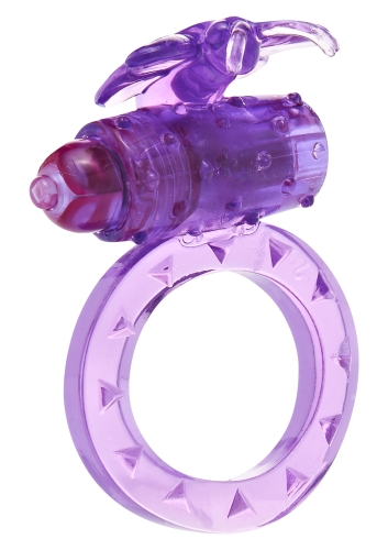 Эрекционное виброкольцо фиолетового цвета Toy joy - 1
