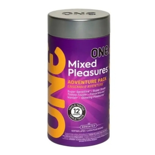 Упаковка презервативов 6 видов из натурального латекса One Mixed Pleasures 12 штук