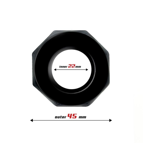 Ерекційне кільце на член силіконове чорне Intoyou Cock Ring Super Flexible Polygonal 22 мм - 2