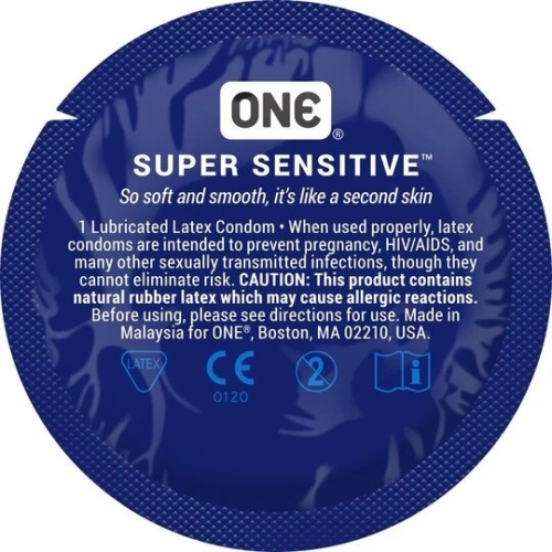 Презервативы из натурального каучукового латекса гладкие ультратонкие ONE Super Sensitive 100 штук - 2