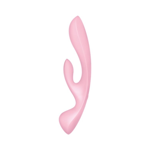 Вибратор с отростком для клитора розового цвета Satisfyer Triple Oh - 2