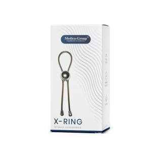 Эрекционное лассо силиконовое черного цвета Medica Group X Ring