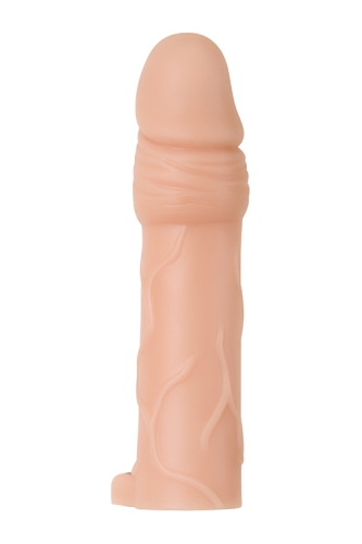 Насадка на член реалістична з петлею тілесного кольору Adam &amp;amp; Eve True Feel Extension Flesh розмір XL - 7