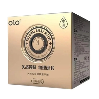 Презервативы ультратонкие пролонгующие на основе гиалуроновой кислоты OLO Physical Delay Sleeve 10 штук