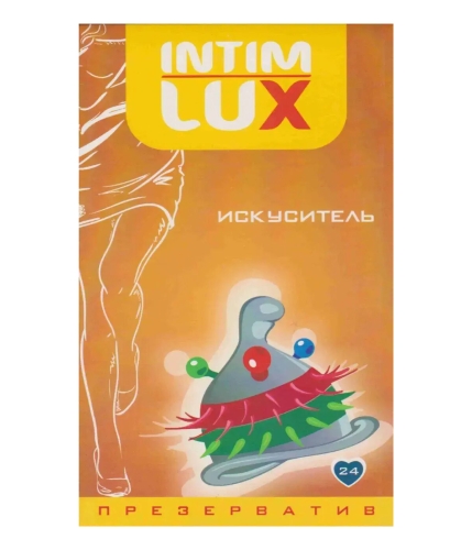 Презерватив с шариками и усиками латексный прозрачного цвета Intim lux Искуситель 1 штука - 1