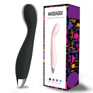 Вагинальный вибратор и для точки G чёрный Blue massager Flamingo