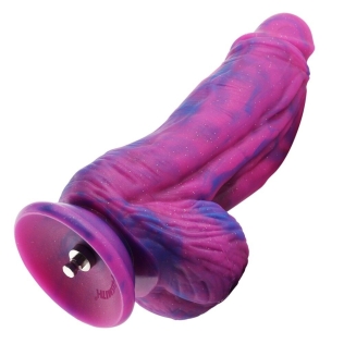 Фаллоимитатор реалистичный фиолетового цвета Насадка для секс машин Hismith Hyper Dildo длина 240 мм