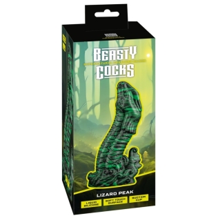 Фантастический фаллоимитатор в виде ящерицы зеленый Beasty Cocks Lizard Peak